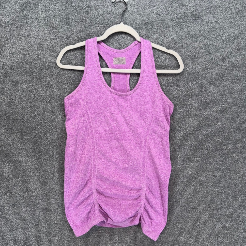 Athleta Tank Top Women Small Purple Ruched Side Yoga Gym Athletic Racerback
